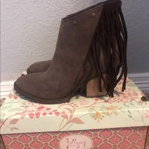 Jellypop Brown Fringe Booties